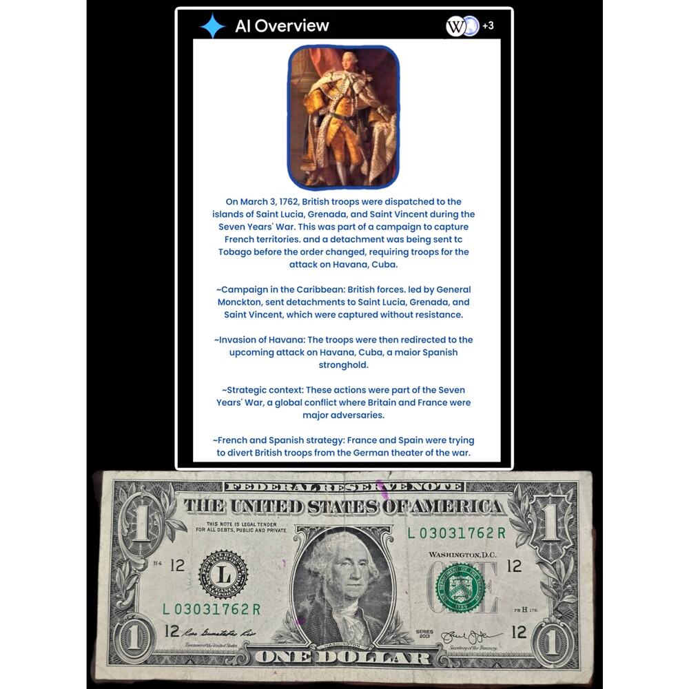 Fancy Serial Number Anniversary Federal Reserve Bank Note 7year War March 3 1762